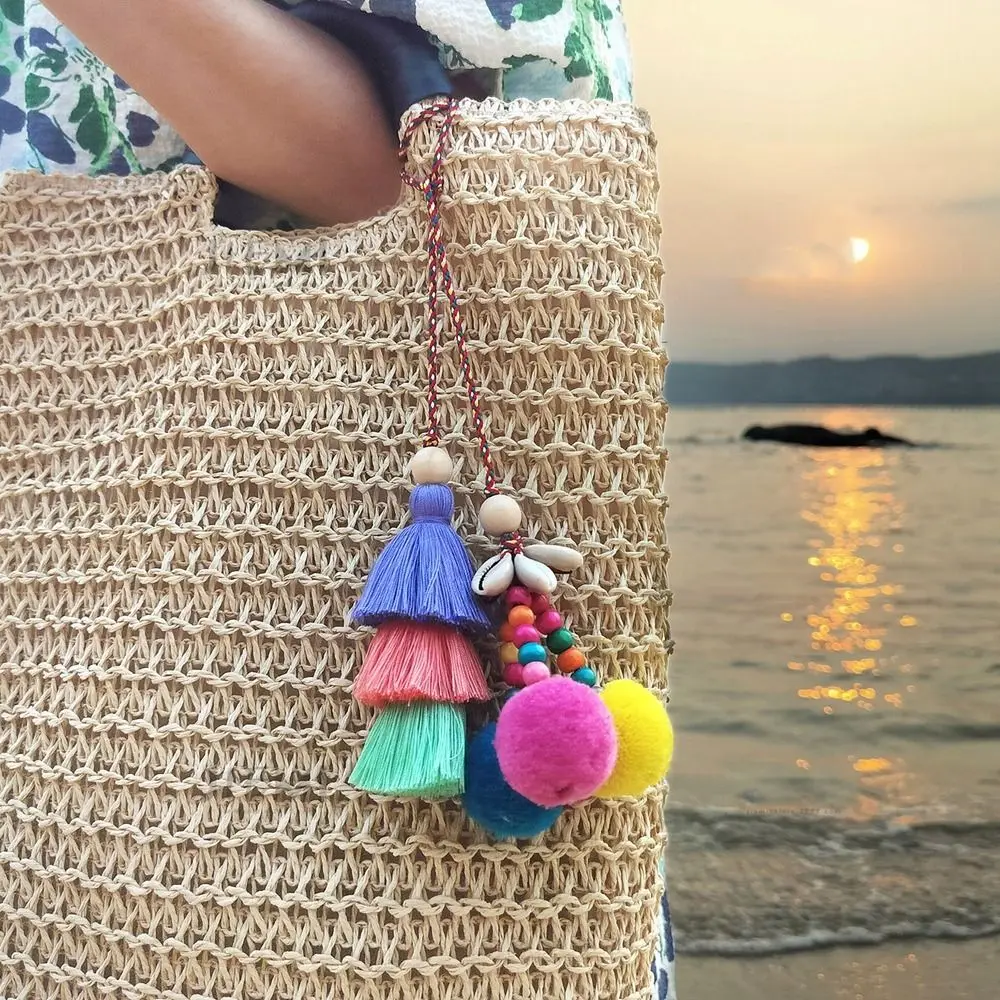 

Shell Bohemian Tassel Pendant Hndmade DIY Bag Decoration Braid Rope Bag Charms Car Key Chain Bag Accessories