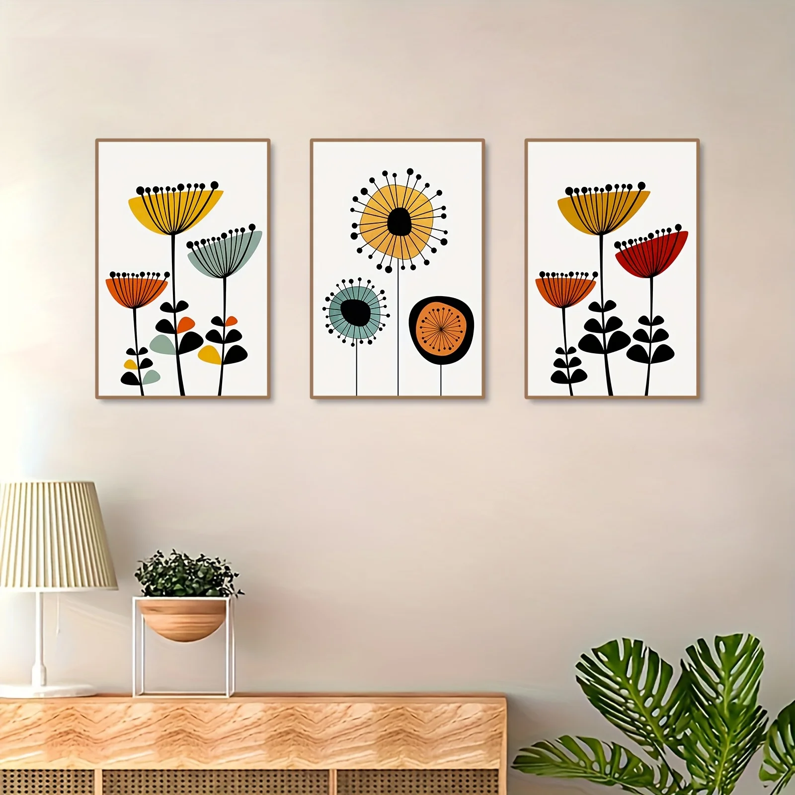 Retro Scandinavian Art Floral Canvas Print Nordic Norwegian Folk Wall Art Posters for Modern Living Room Office Cafe Home Decor - Image 4