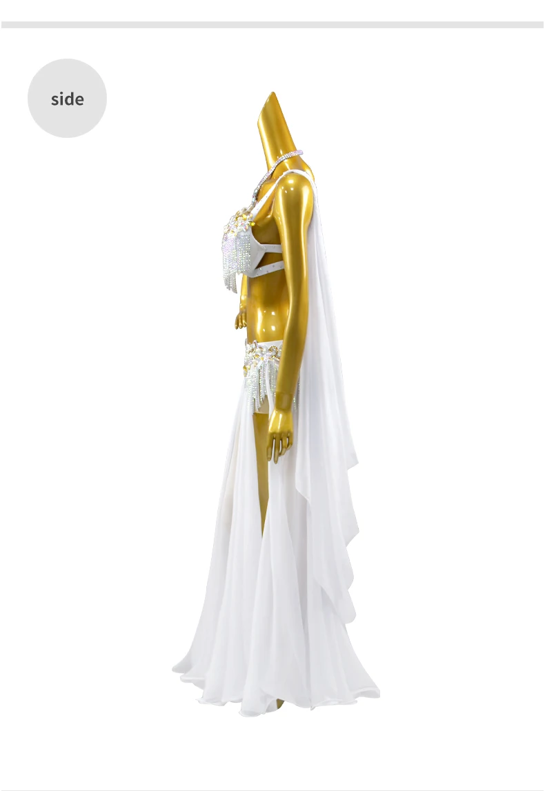Bauchtanz-Anzug für Damen, Abendkorsett-Kleid, Übungskleidung, Bühnen-Bauchtanz, Arabische Caderines, Unterrichtskleidung, Tanzkleidung, Langer Rock – Detail 9