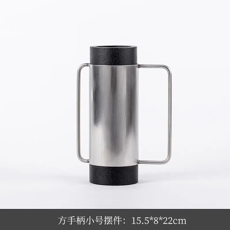 Model room, handle pot decoration, geometric circle, stainless steel, dried flower ware, ornament, kitchen