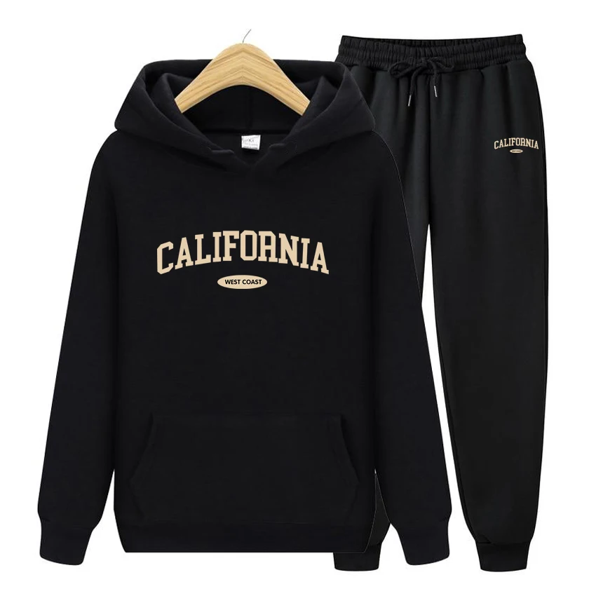 

Established 1982 California United States Hoodie Set Men Oversized Cotton Summer Hoodie Set Breathable Loose Hoodie Set