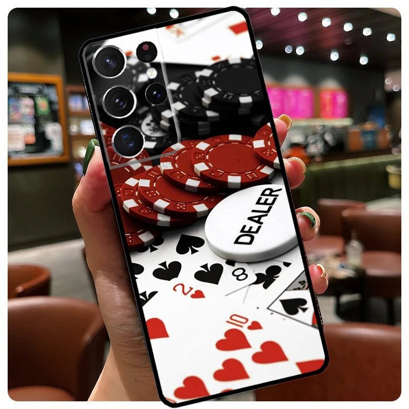 Dices Poker Casino Case For Samsung Galaxy S23 S22 Ultra S9 S10 Note 10 Plus Note 20 S21 Ultra S20 FE Phone Coque