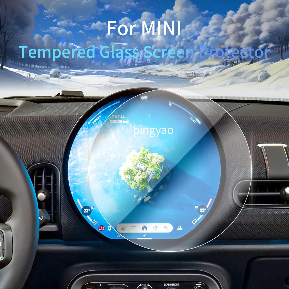 

Car Sticker Screen Protector Navigation Display Tempered Glass Protective Film Car Accessories Vehicle For BMW MINI 24