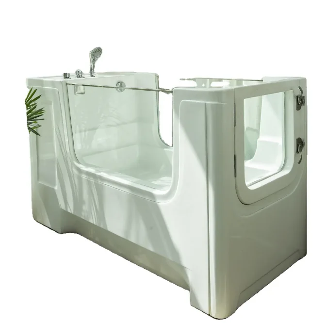

Wholesale Large Walk-In Spa Tub with Glass Door Whirlpool Bathtub and Massage Function for Pets and Dogs