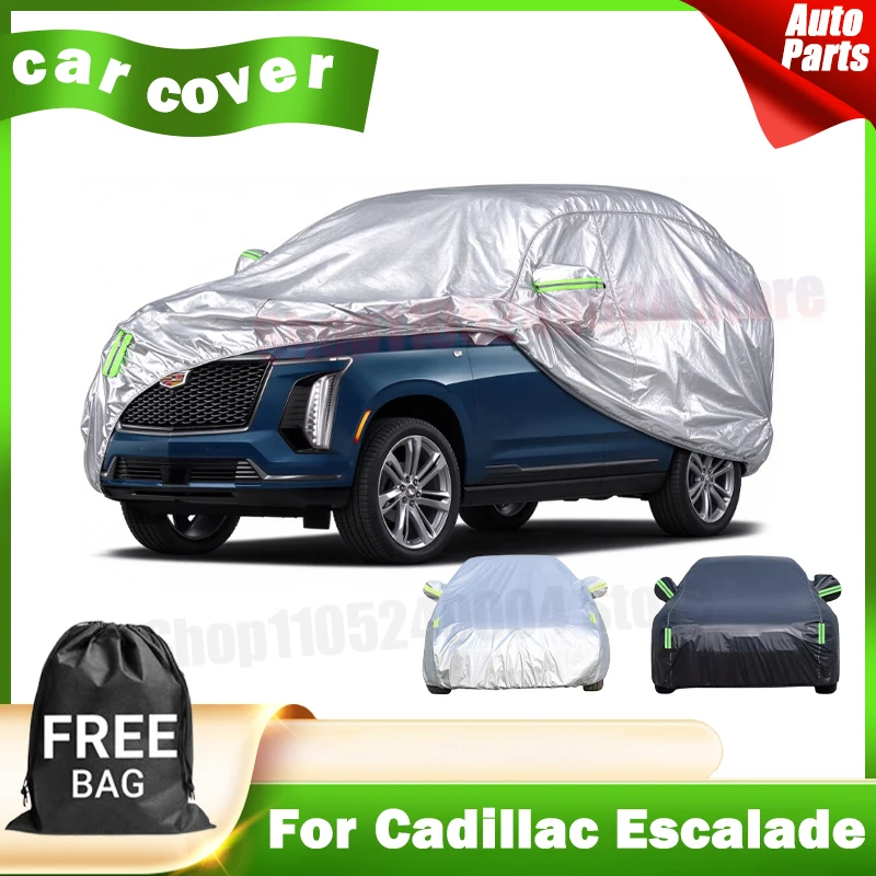 All Weather Outdoor Full Car Cover Snow Sun UV Dustproof with Reflective Strips Wind Straps For Cadillac Escalade
