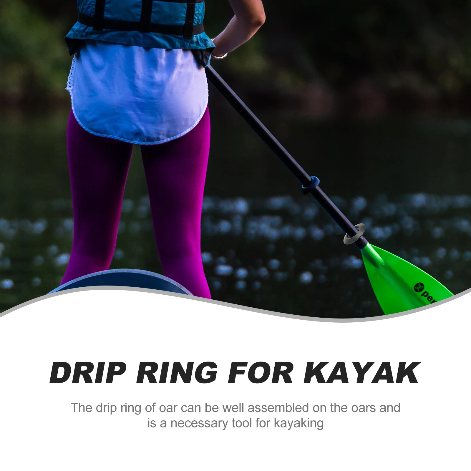 

4pcs Drip Rings for Kayak Paddle Shaft Black Rubber Waterproof Canoe Accessories Boat Paddles Lightweight Durable Kayaking Gear