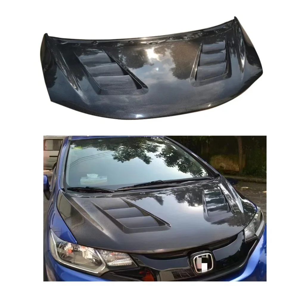 

Brand New Cheaper Carbon Fiber Engine Hood For Honda Fit GK5 Upgrade V Style Honda Fit Carbon Hood 2014-2020