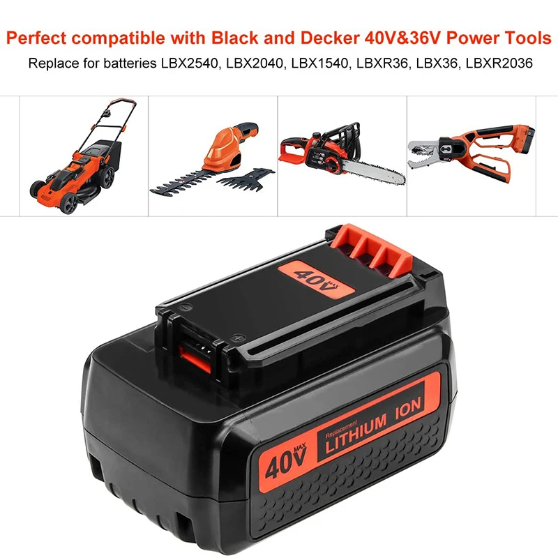 LBX2040 For Black and Decker 40V/36V 3000mAh Li-ion Rechargeable Power Tool Battery LBXR36 BL2036 LBX2040 LST136,LST420,LST220