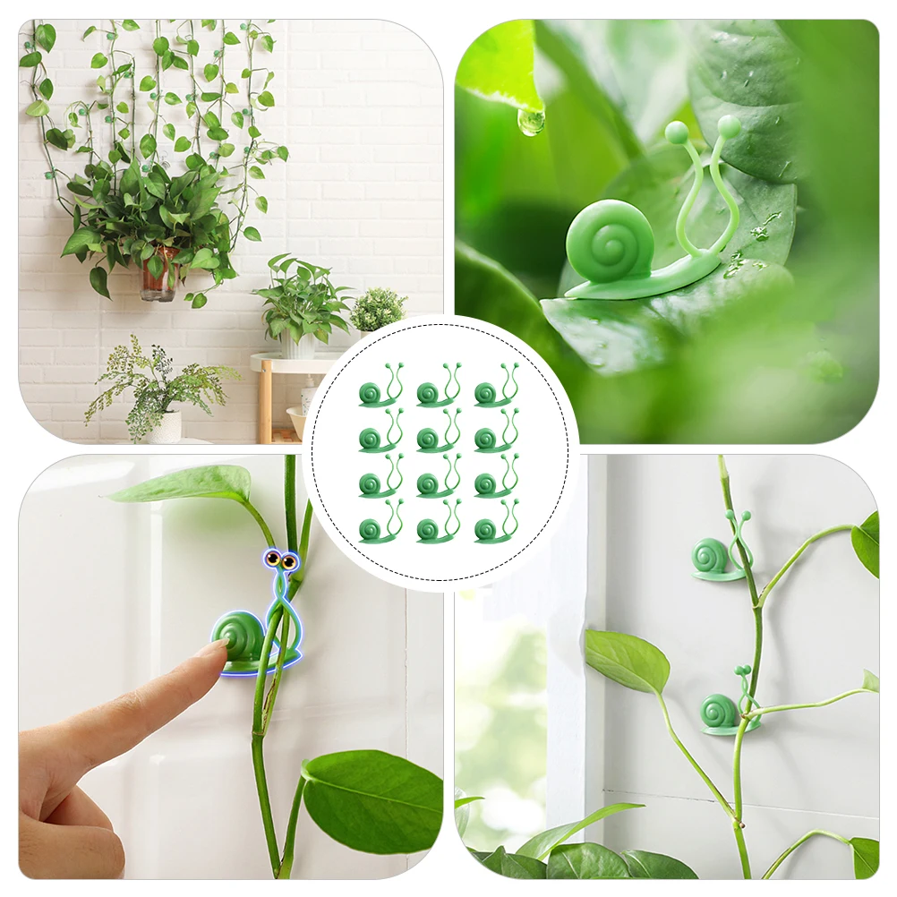 

20Pcs Green Plant Fixing Clips Snail Shaped Wall Vines Holder for Indoor Plants Garden Support Hooks Climbing Wall Fixture Clips