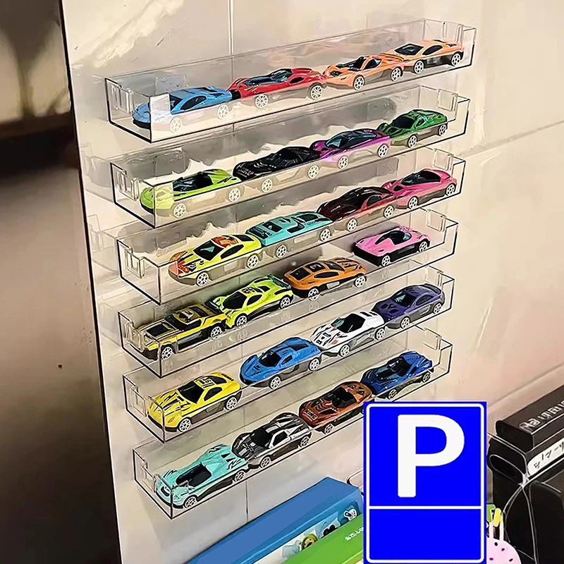 Transparent Acrylic Car Display Box For Children\'s Toy Car Model Toy Cabinet Rack Dustproof Car Wall Mounted Storage Rack