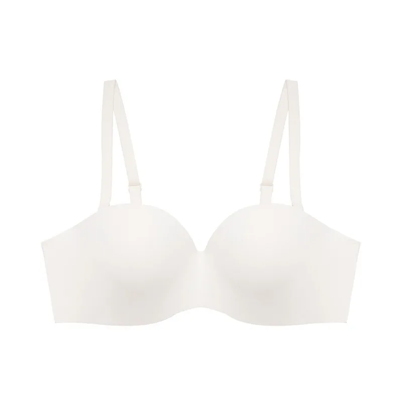 

Sexy Half Cup Strapless Bra Women Invisible Non-slip Breast Gathered Underwear Daily Female Solid Traceless Intimates Everyday