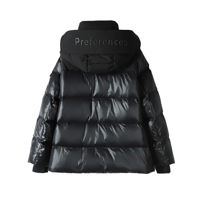 Winter Hooded Mid Length Puff Down Jacket Women White Duck Down Zipper Parker Waterproof Outwears Female Thicken Warm Jackets