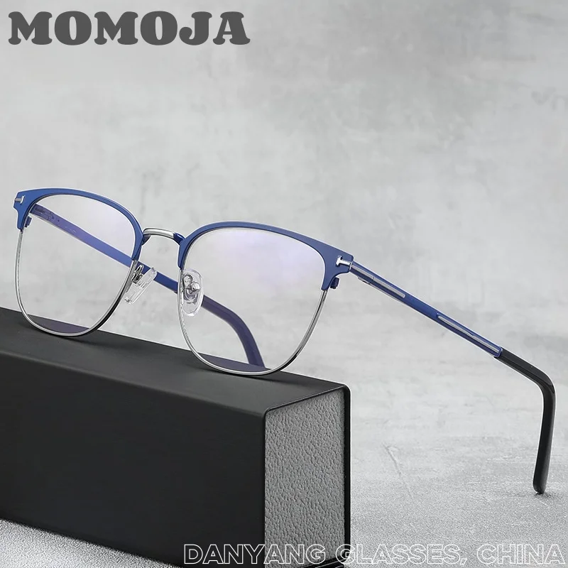 

Men's Metal Half-Frame Business Glasses Frame High Quality Ultralight Prescription Eyewear Retro Square Optical Spectacle 91700
