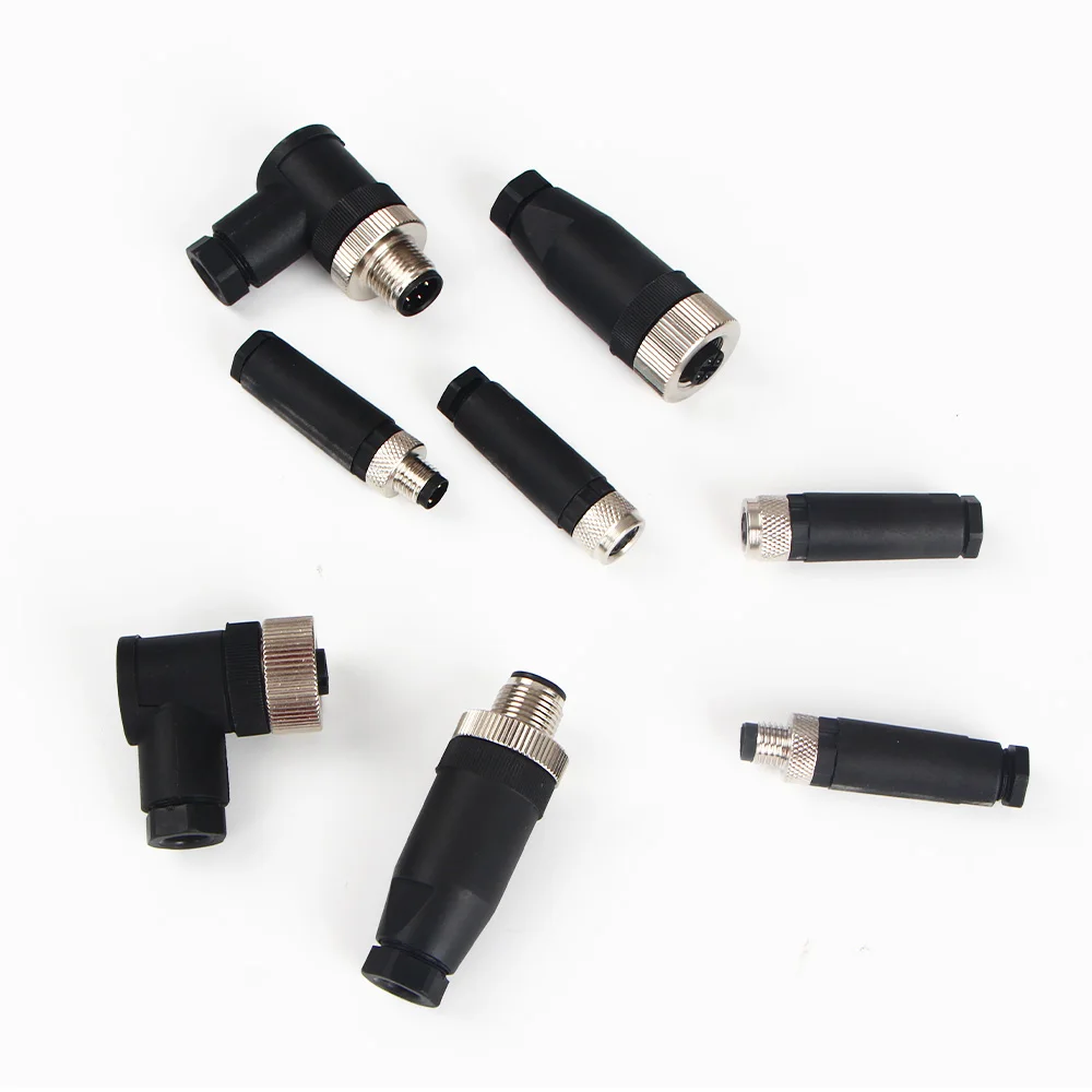 GTRIC Sensor Connector Cable M12 M8 Proximity Switch Plug NPN PNP Elbow Straight 10-30VDC 90-240V 3Holes 4Holes 3Pins 4Pins