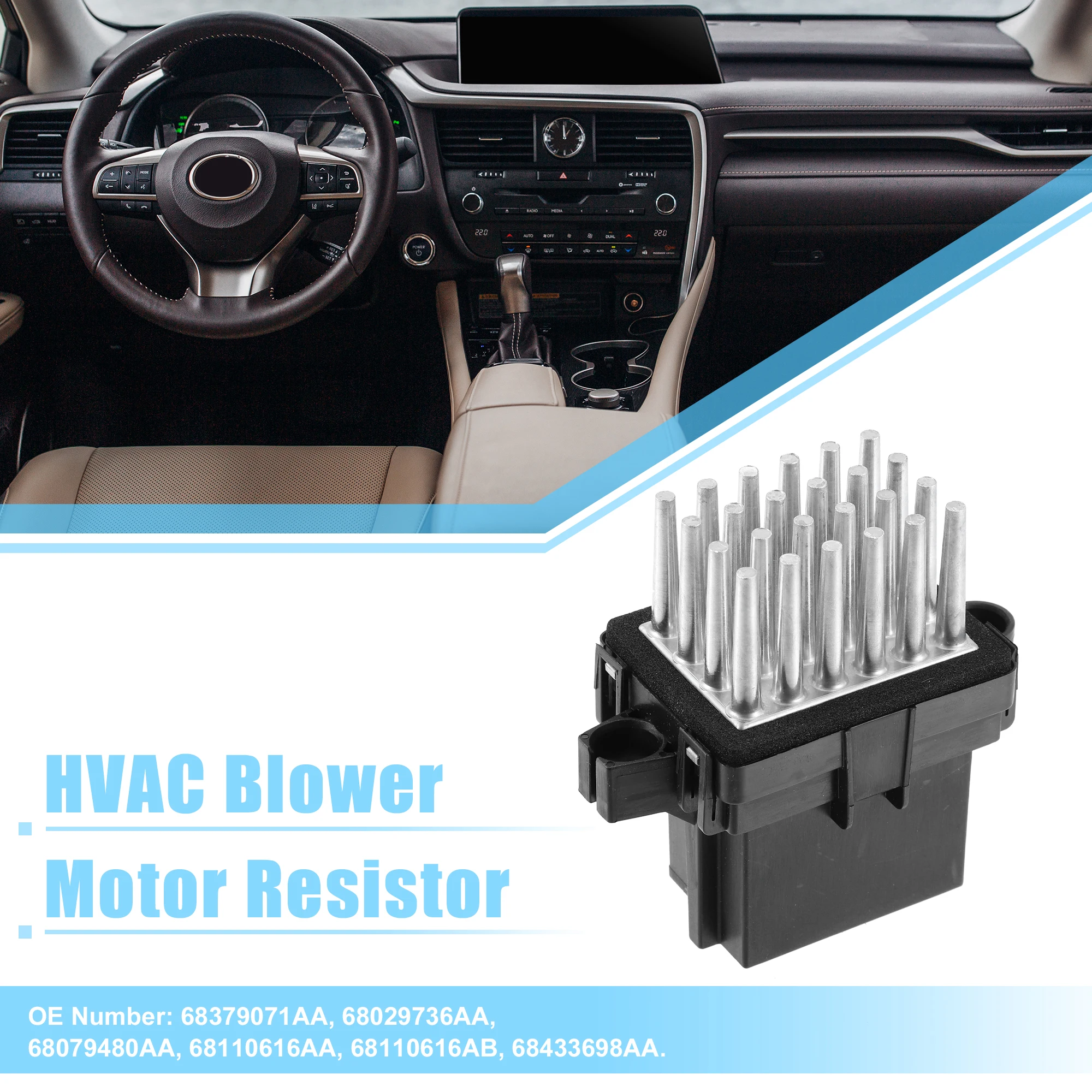 X Autohaux HVAC Blower Motor Resistor AC Blower Control for Dodge Grand Caravan GT for Chrysler Pacifica Hybrid Limited