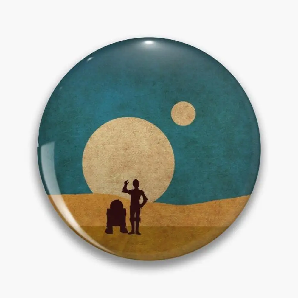 Droids In The Dunes Pin Buttons Brooches  Jewelry Accessory Customize Brooch Fashion Lapel Badges