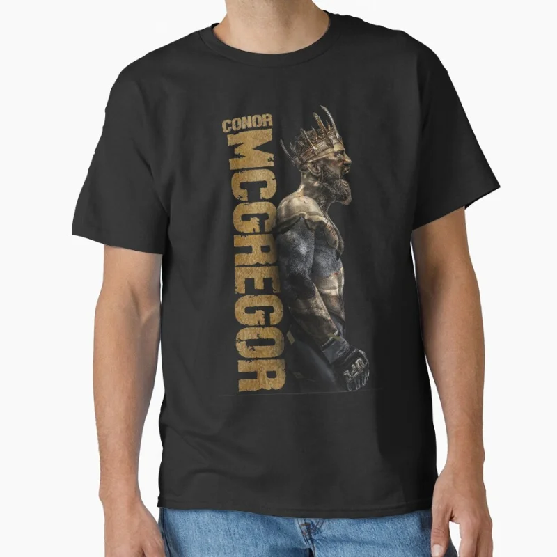 

The King of Mcgregor vs mayweather Gift T shirt for man Large size Tops Graphic Clothes 100% cotton Printed Tee