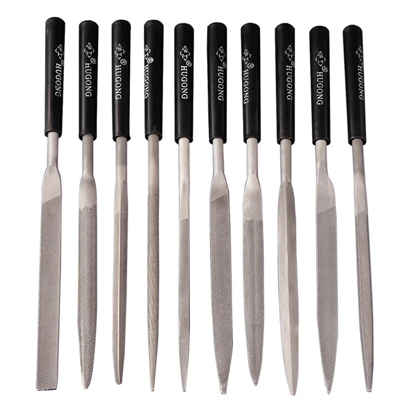 Neues Premium-Nadelfeilen-Set aus Kohlenstoffstahl mit rutschfesten, ergonomischen Griffen für präzises Feilen auf Holz, Kunststoff, Modell – Detail 5
