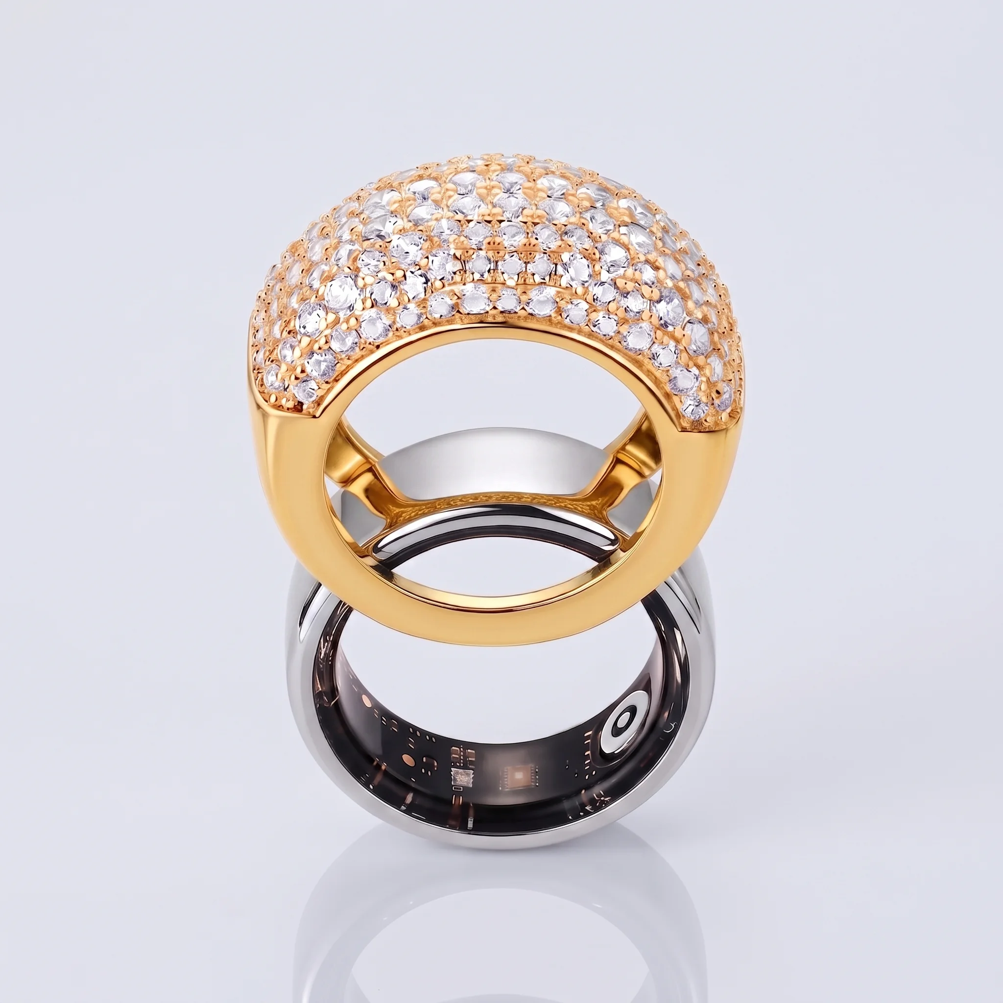 Personalized Zircon Paved Custom Smart Ring Cover Applicable to Oura Ring Gen 4/5 Diamond Jewelry Accessory Gift for Men Women