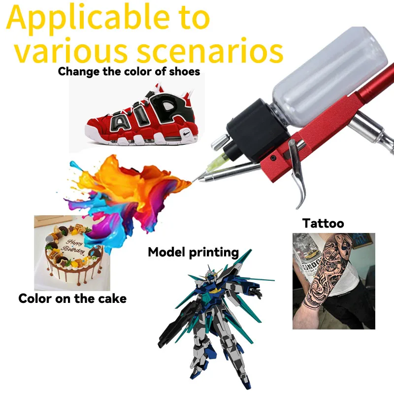 YD-MX116A Kit de aerógrafo sin limpieza para pintura de modelos, restauración de muebles, maquillaje, pintura artística de uñas, tatuaje de color en el pastel