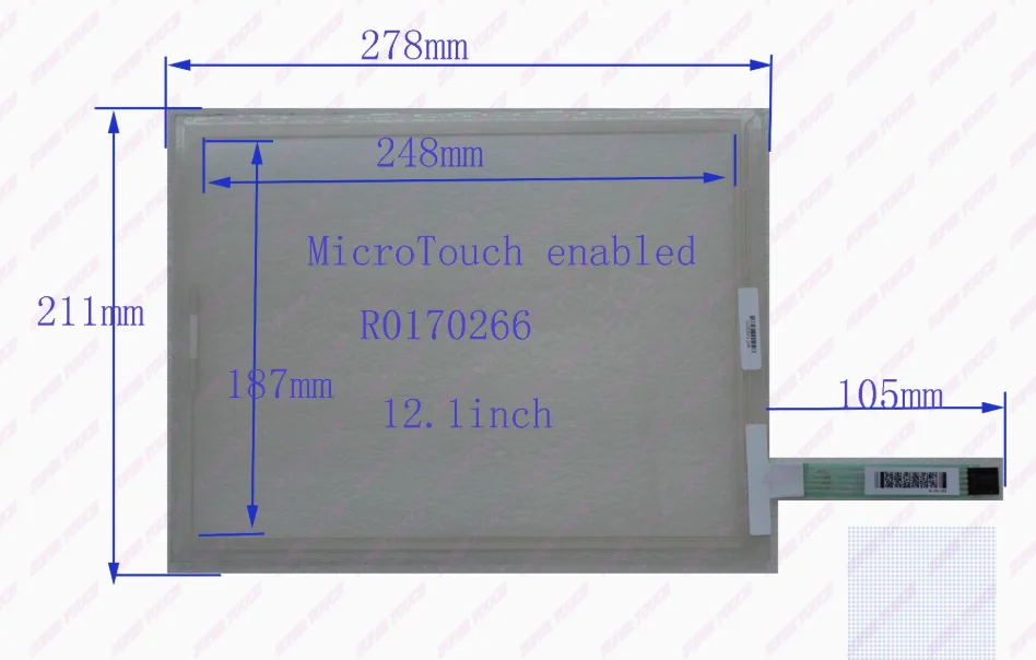12.1-inch five wire resistive touch screen 278 * 211 MicroTouch enabled R0170266 handwriting screen