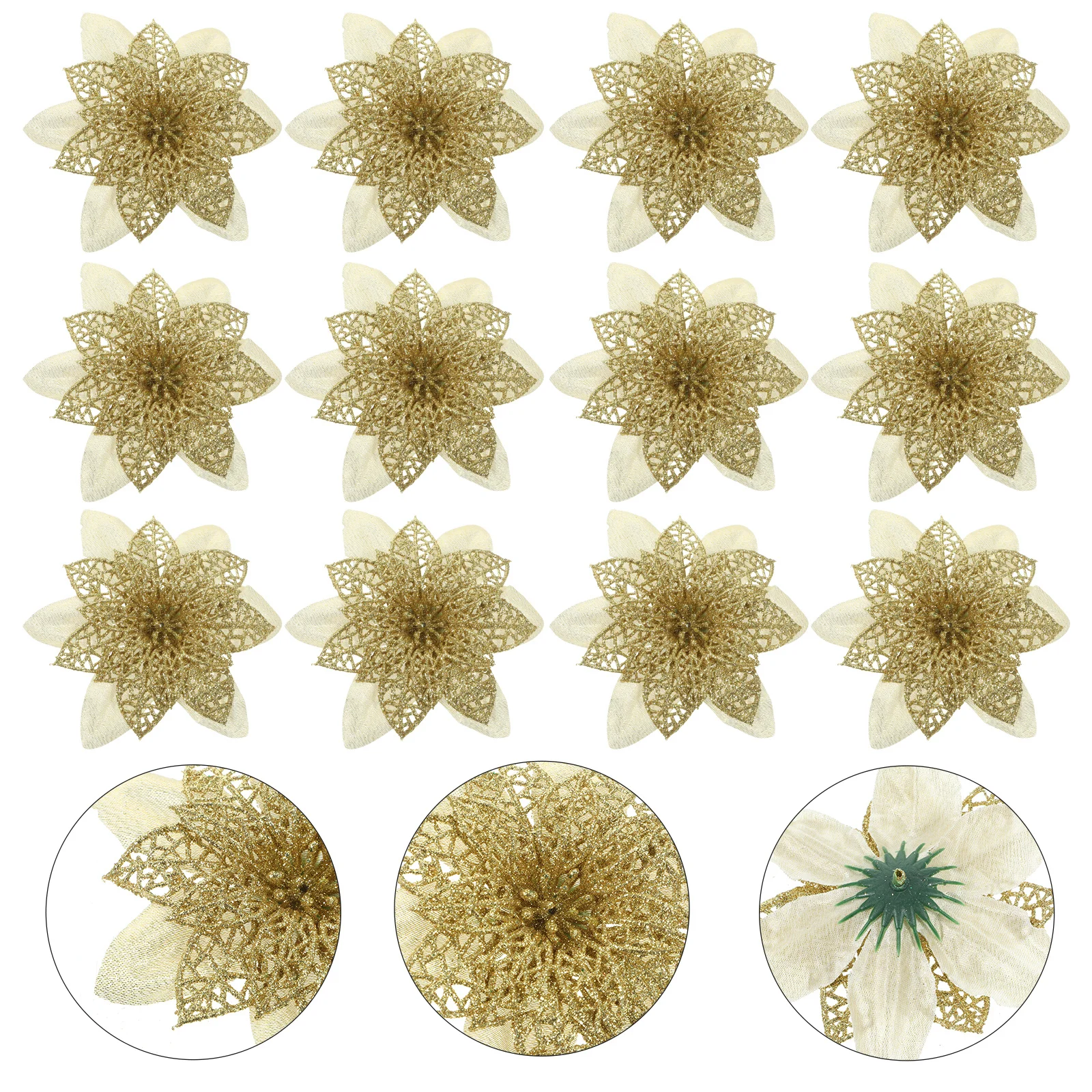 

Christmas Decoration Tree Flower Artificial Poinsettias for Ornaments Flowers Faux