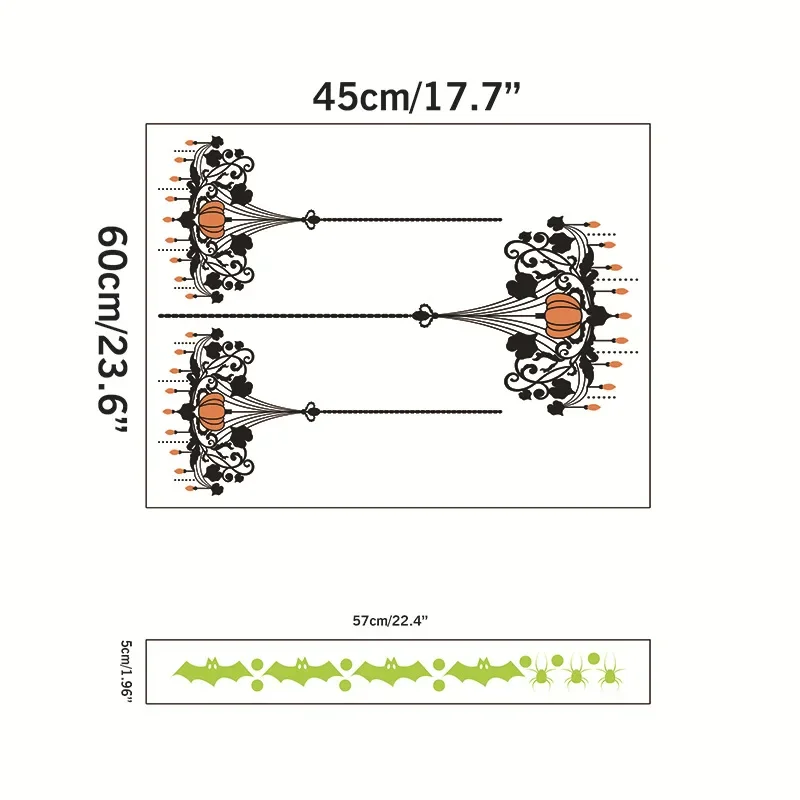 Halloween 2019 New Pumpkin Bat Chandelier Luminous Wall Stickers Glass Window Home Decoration Wall Stickers