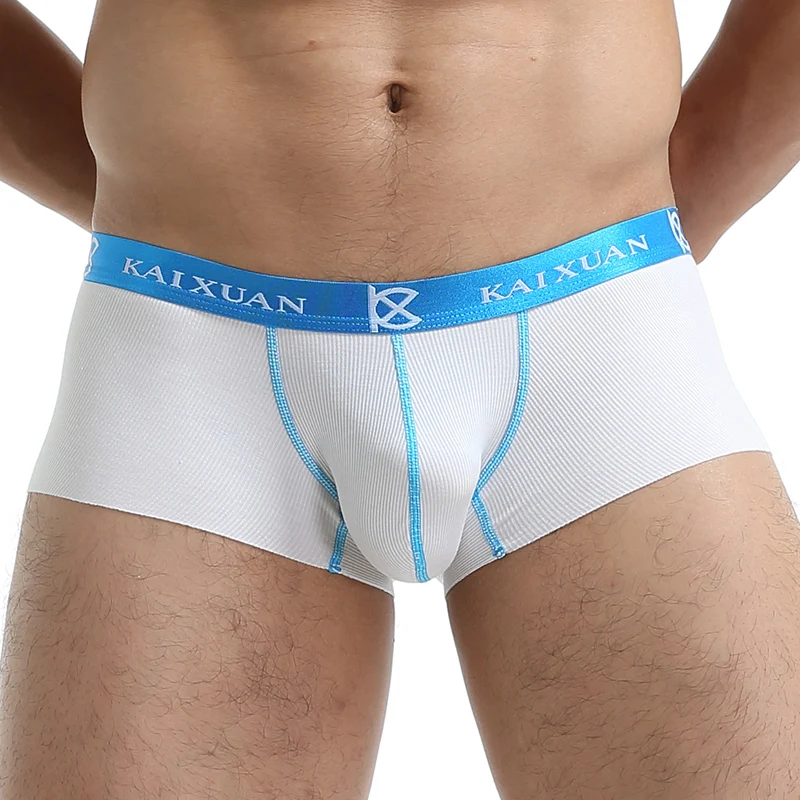 

Sexy Men Underwear Modal Boxer Shorts for Men Seamless Knit Low Rise Comfortable Trunks Big Pouch Breathable Soft Underpants