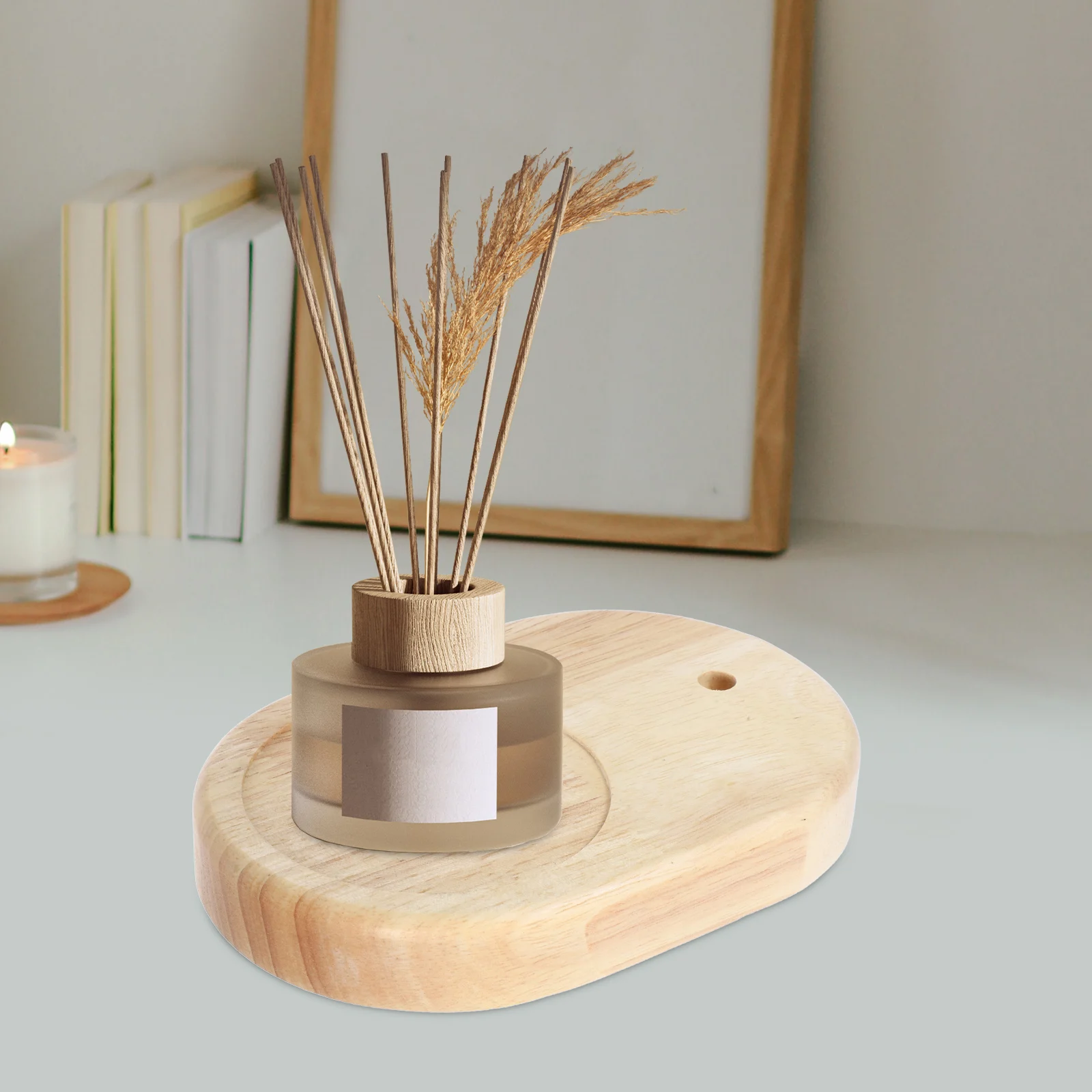 

Wood Table Lamp Base Simple Bedside DIY Oval Solid Wood Desk Light Stand Durable Bedroom Living Room Study Office