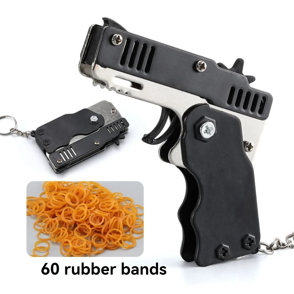 Children\'S Simulation Toy Gun Boys Competitive Shooting Boys Gift Stretch Folding Can Be Fired Rubber Band Toy Gun