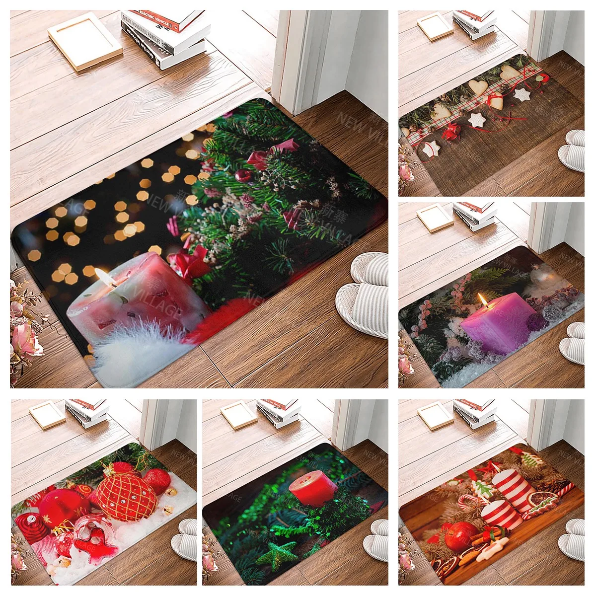 Christmas House entrance carpet Home doormat entrance Room Bath mat Foot mat bathroom non-slip mat Kitchen water absorption mat