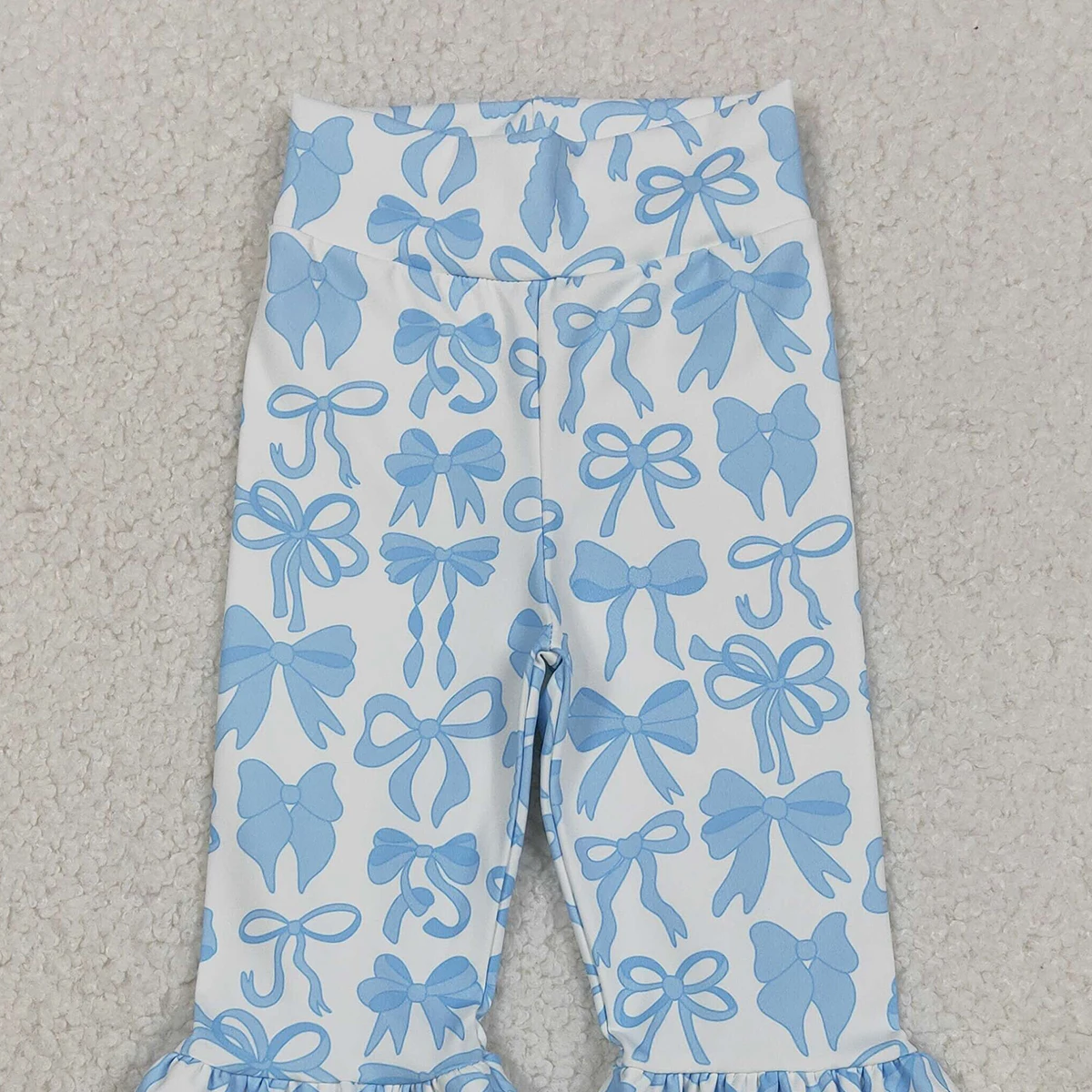 Z1124-16 P0886 Kids Fall Clothes Bows Print Children Yoga Bell Bottom Pants