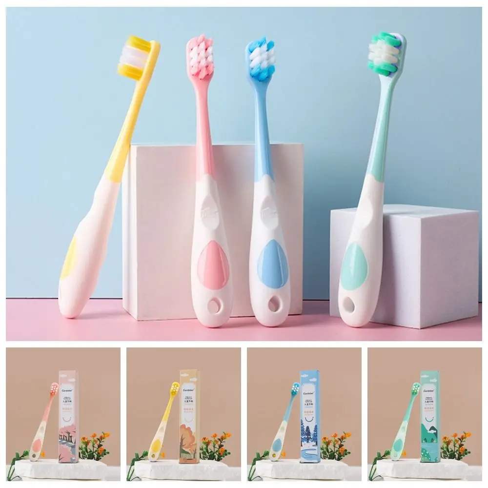 

Cartoon Children's Toothbrush Food Grade Solid Color Soft Bristle Toothbrush Soft Bristles Anti Slide Handle