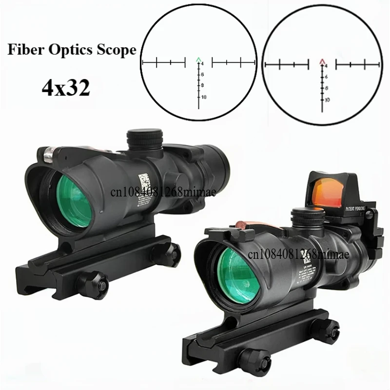 Adjustable 4x32 Red Dot 1x 4x Scope R/MR Red Dot Tactical Scope 20mm Rail Scope for Glock Hunting