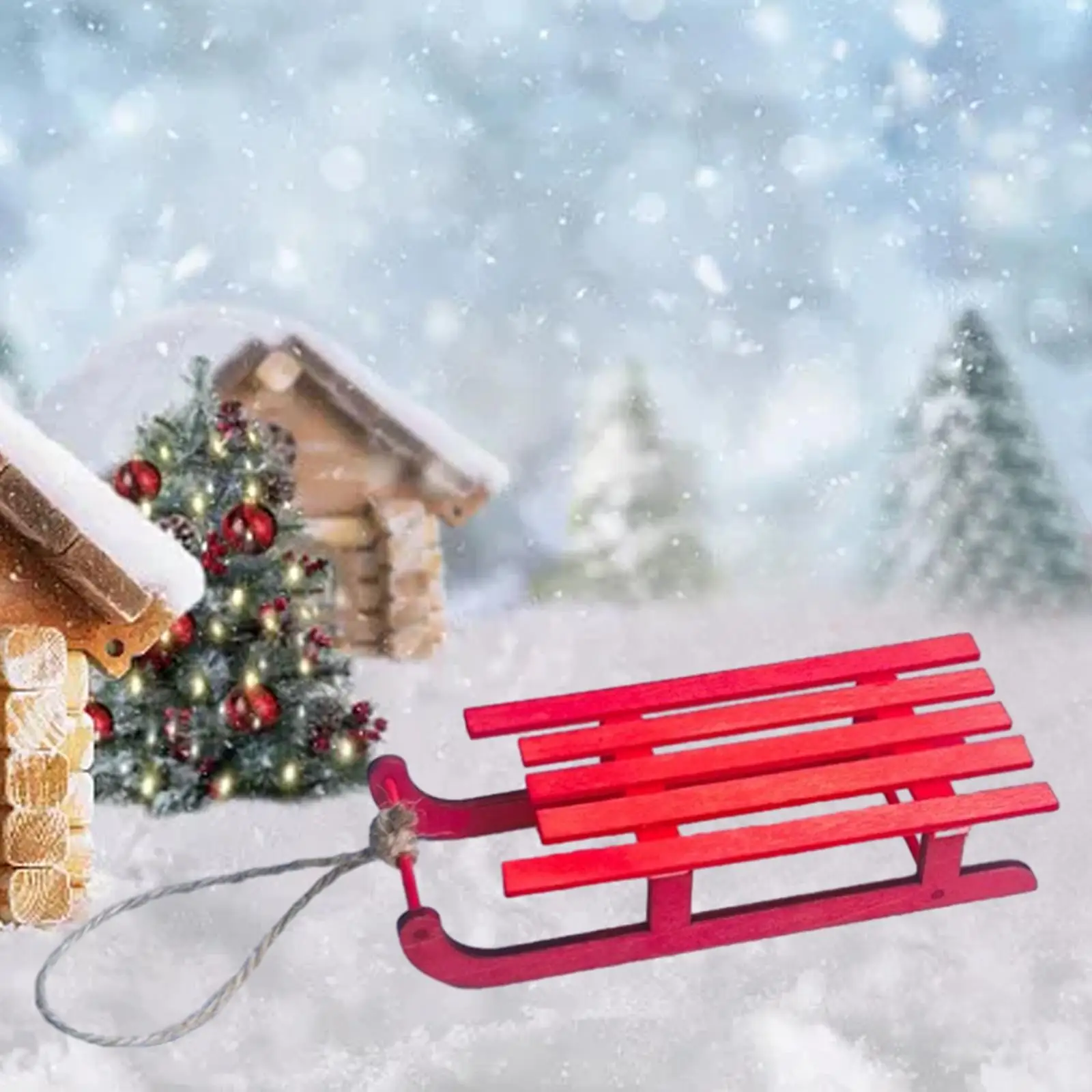 نموذج مزلقة خشبية مصغرة لبيت الدمى يمكنك صنعه بنفسك صندوق هدايا للأثاث لمشهد عيد الميلاد لبيت الدمية 112