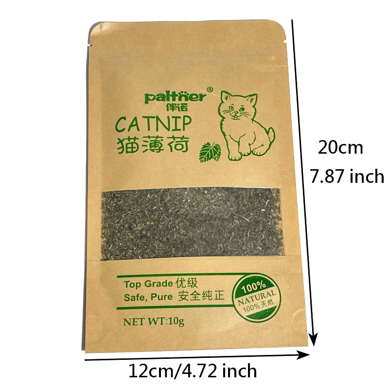 Premium Catnip for Cats 100% Natural Cat Nip Bulk 10g Catmint Menthol Flavor Non-toxic Healthy Cat Treats Accessories for Cats