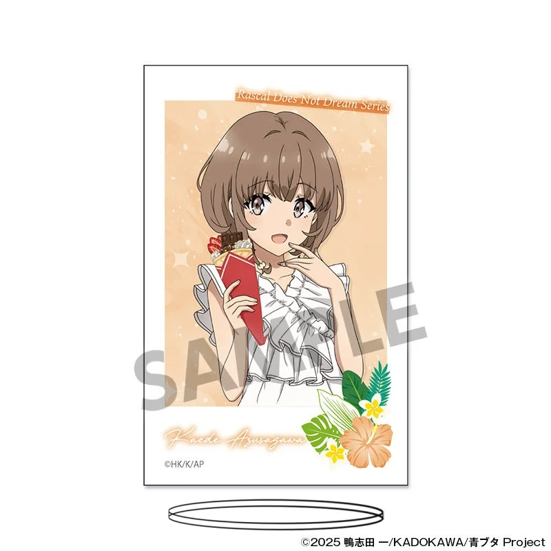 Anime Rascal Does Not Dream Series Rio Futaba Vacation ver Rectangle Acrylic Stand Model Plate Keychains Desk Decor
