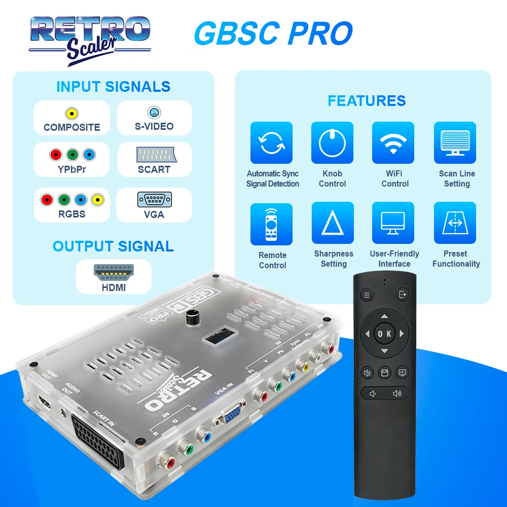 RetroScaler GBSC Pro GBS Control Scart RGBS YPbPr VGA Composite(AV) SV zu HDMI ® Video-Audiokonverter für Retro-Spielekonsolen – Detail 9