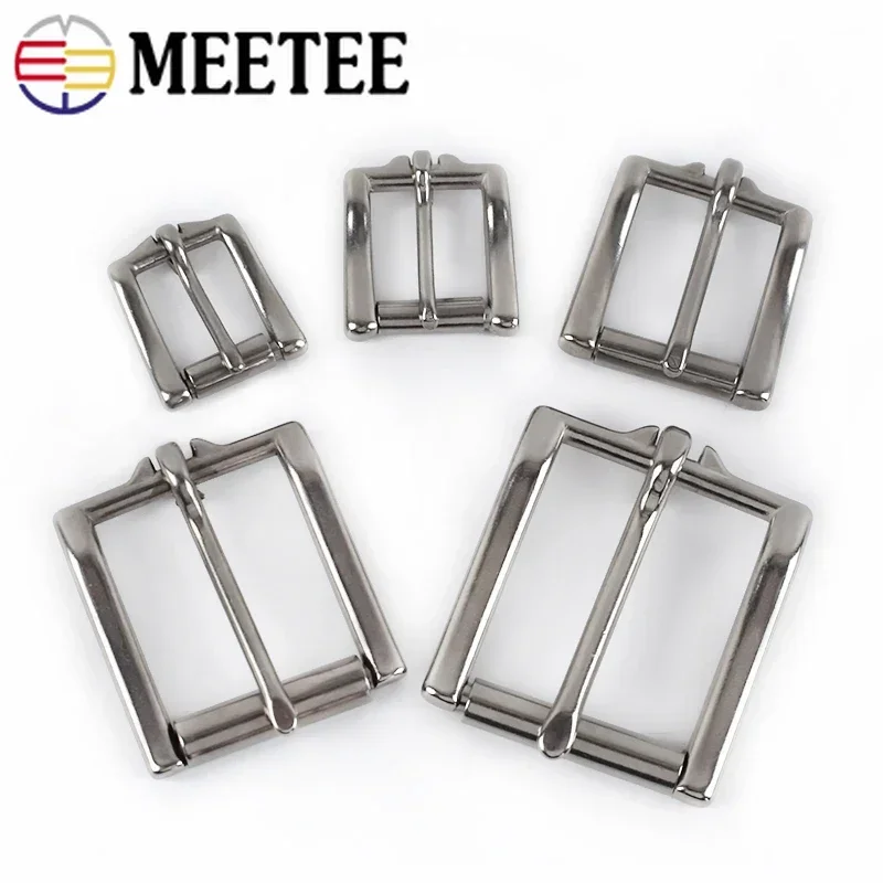 

Meetee 1Pc/2Pcs 17/20/26/34/38mm Stainless Steel Belt Buckle Head Bag Strap Adjust Roller Clasp Luggage Pin Buckles Hardware