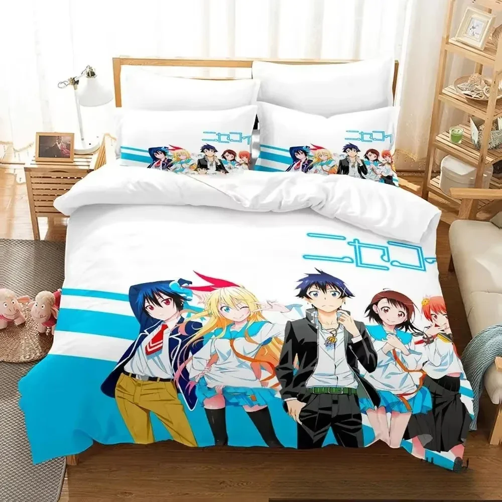 

3D Print Anime Nisekoi False Love Bedding Set Boys Girls Twin Queen King Size Duvet Cover Pillowcase Bed boys Adult
