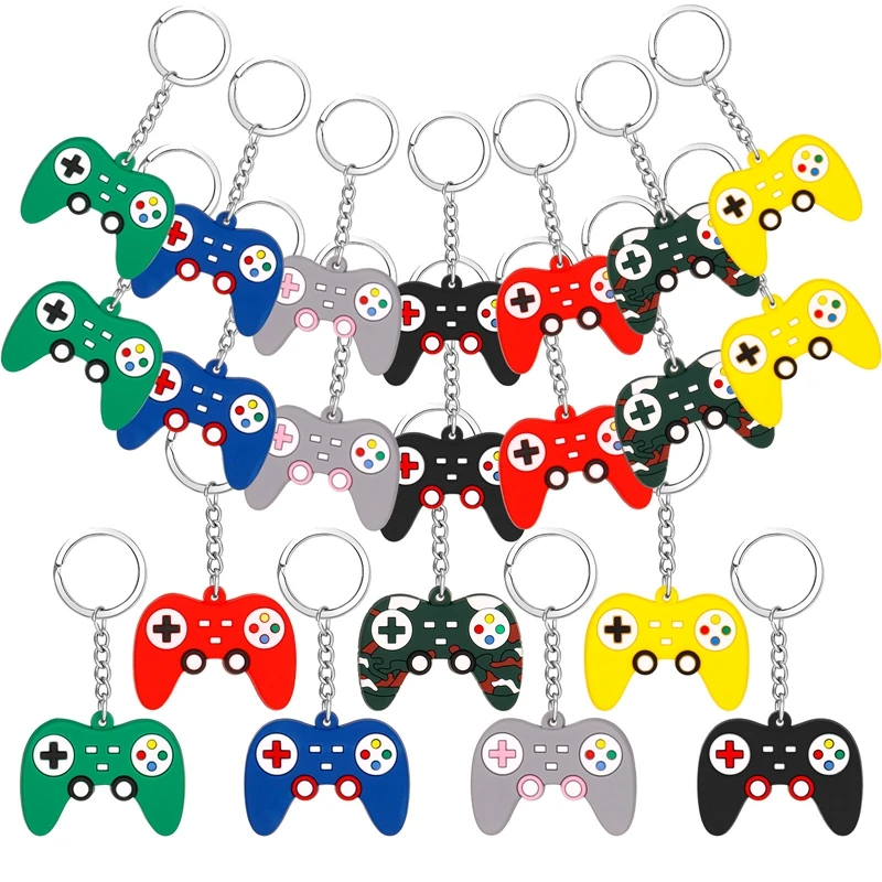 21pcs/set Pvc New Keychains Individual Game Machine Key Ring Mini Cartoon Gamepad Joystick Fit Boy Schoolbag Trinket Gifts