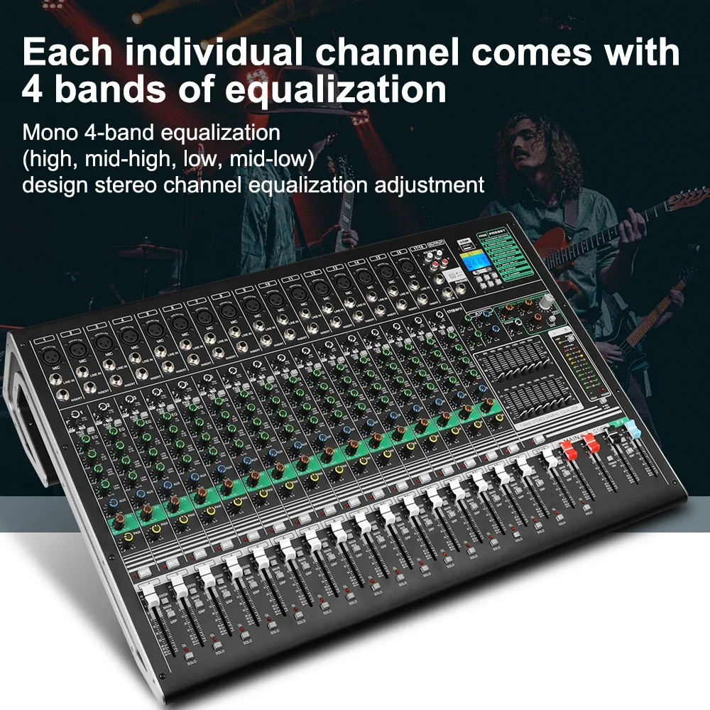 Biner DX16C professional audio mixer Built-in DSP reverb effect Digital 16 Channel Music DJ Audio console