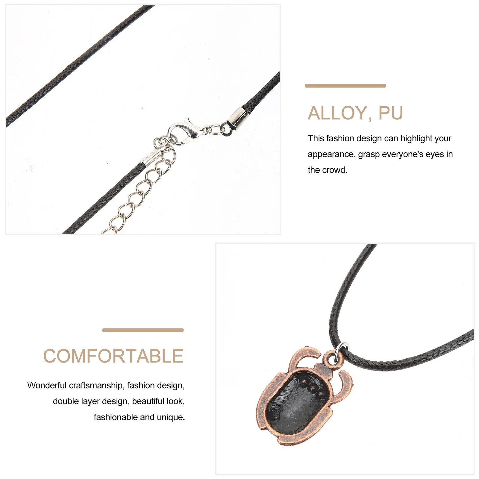 6Pcs Egyptian Scarab Necklace Creative Design Easy Wear Necklace Men Women Night Club Jewelry Mens Necklaces Men's Necklaces