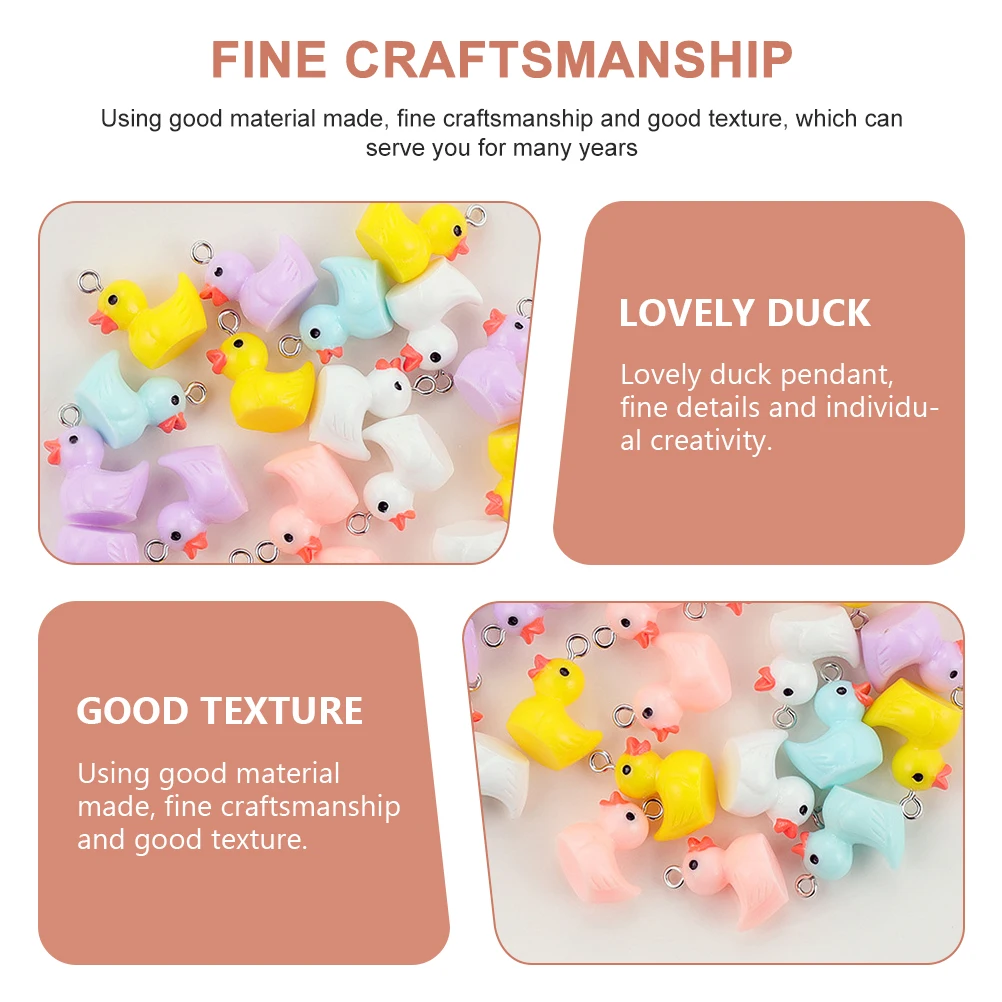 

30Pcs Colorful Cute Duck Resin Charms for DIY Jewelry Making Necklace and Earring Accessories