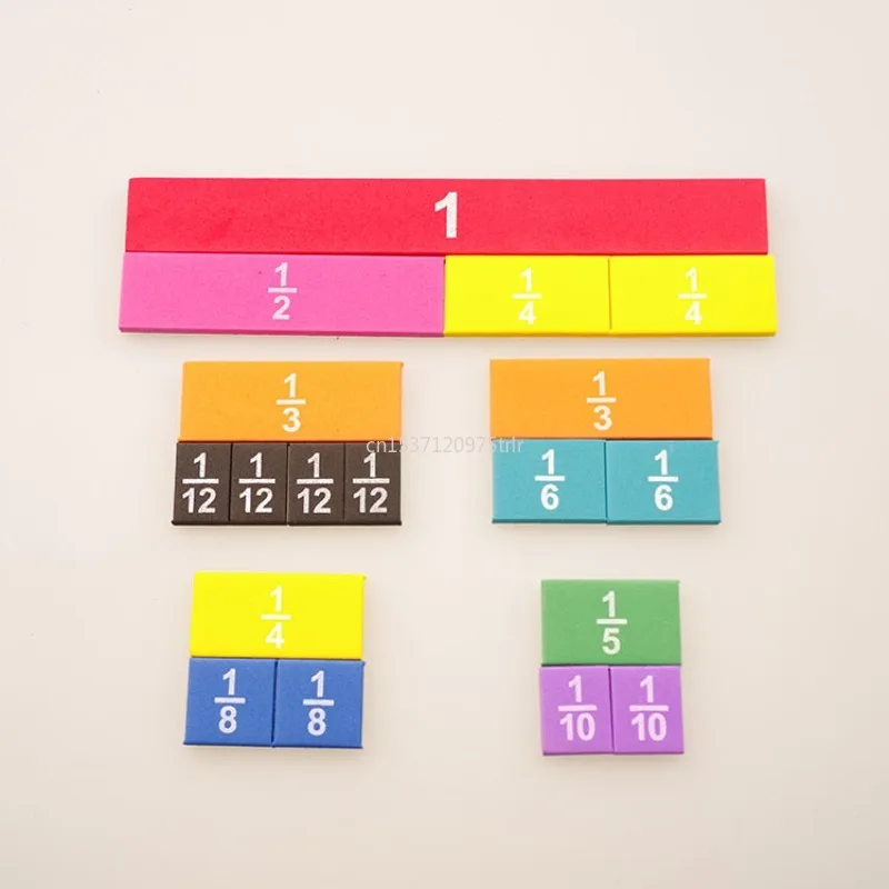 Fractions Math Teaching Tool  Round Shape Instrument Kids Montessori Early Educational Math Development School Toy Gifts