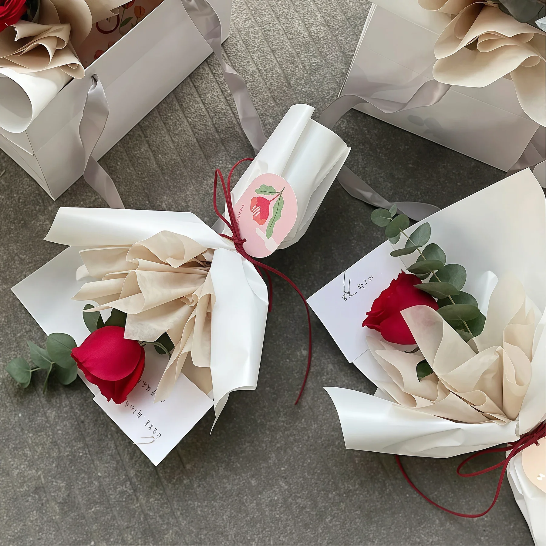 

38 PCS Milk Cotton Roll Paper Flower Wrapping Paper Bouquet Lined with Floral Wrapping Paper Material Light Thin Gauze Paper
