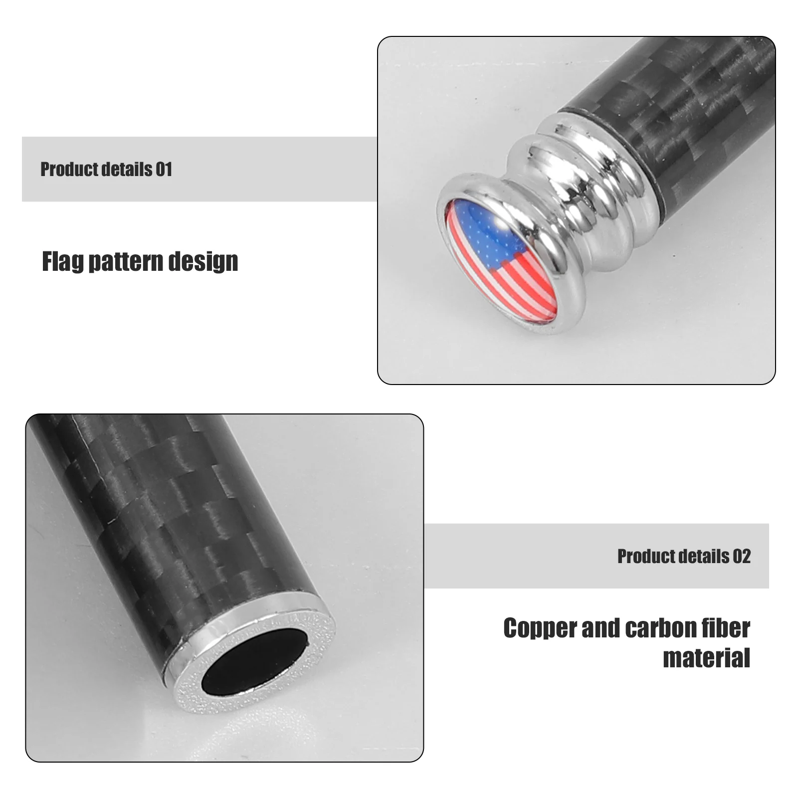 

4pcs Carbon Fiber Door Handle Lock Knob American Flag Car Accessories Interior Door Lock Pull Pins Universal Fit