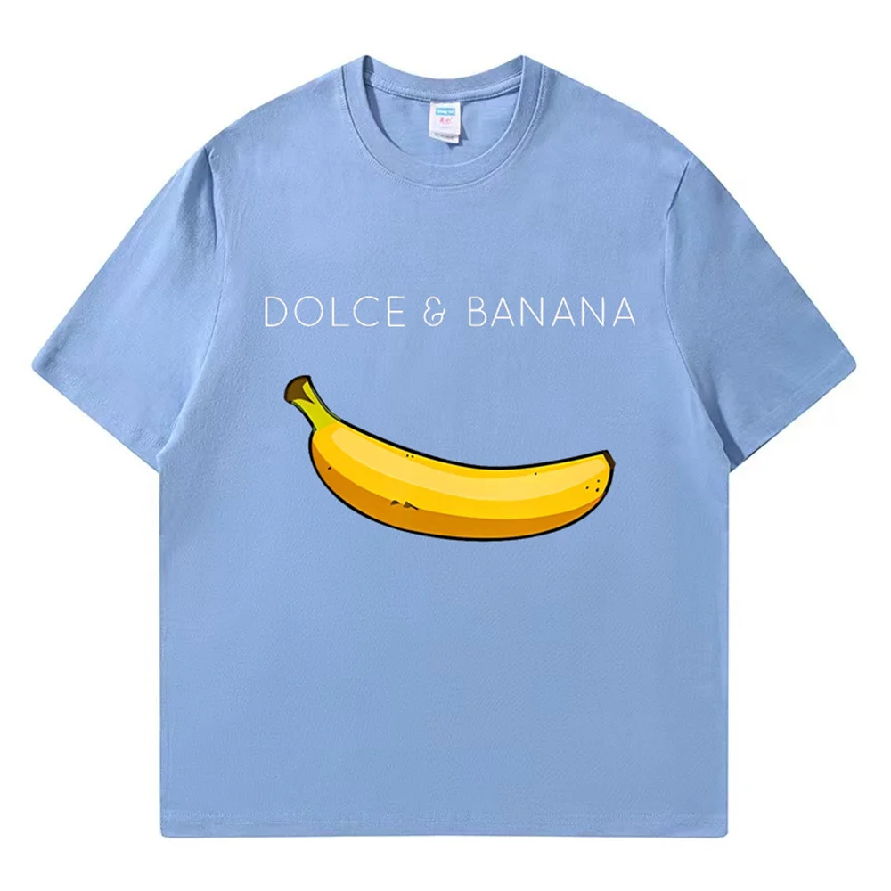 Banana Print Summer Fashion High Quality 100% cotton breathable Comfortable T-shirt Outdoor men\'s top casual fashion street wear