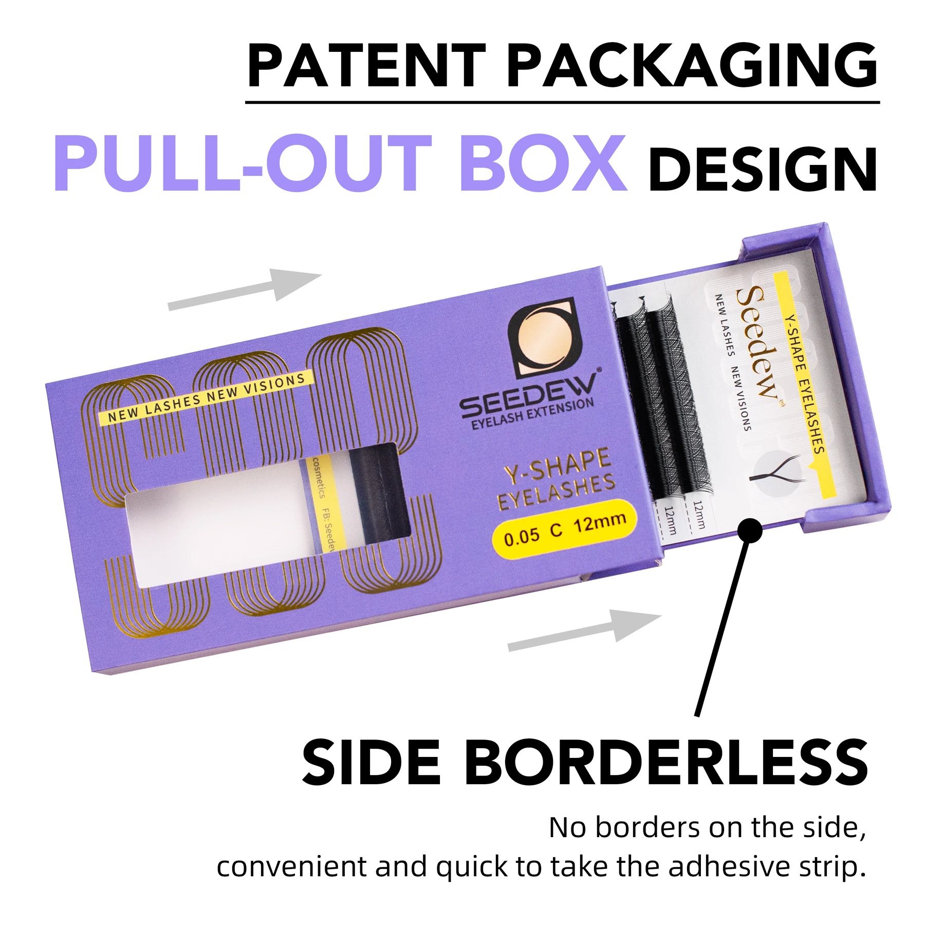 SEEDEW YY Shape przedłużanie rzęs C/D Curl naturalne miękkie rzęsy objętościowe 0.05/0.07mm dwie końcówki sztuczne rzęsy w kształcie litery Y