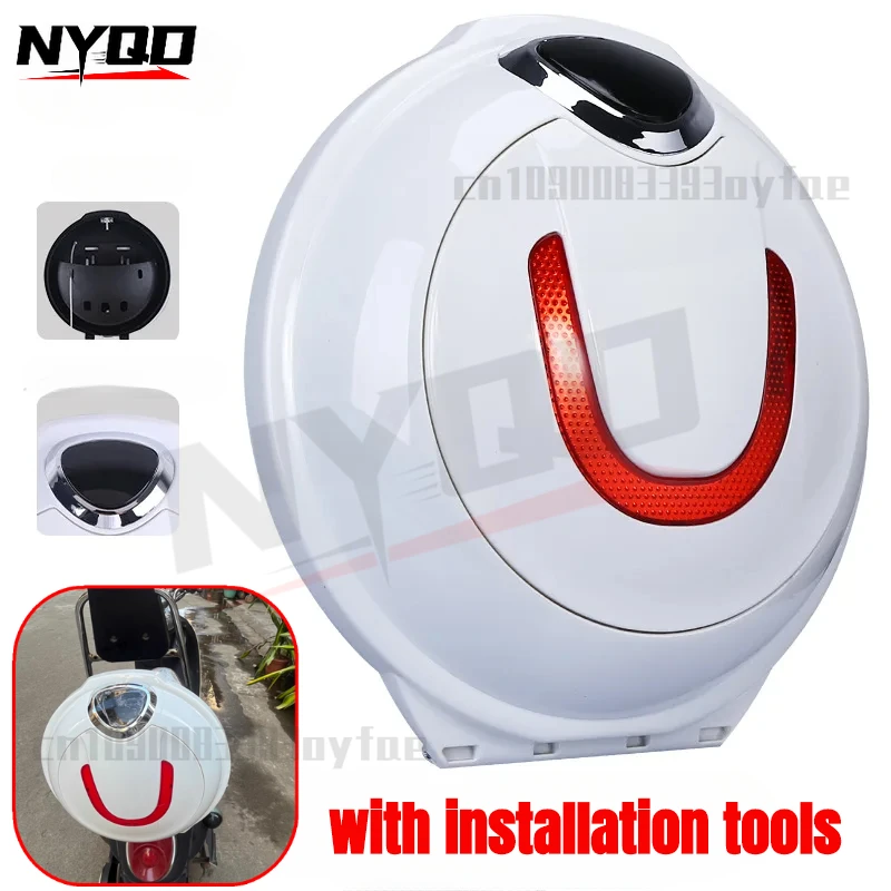 

Съемный задний ящик для хранения дождевика с персонализированным наклонным задним багажником для модификации электрического скутера, ящик для инструментов для мотоцикла